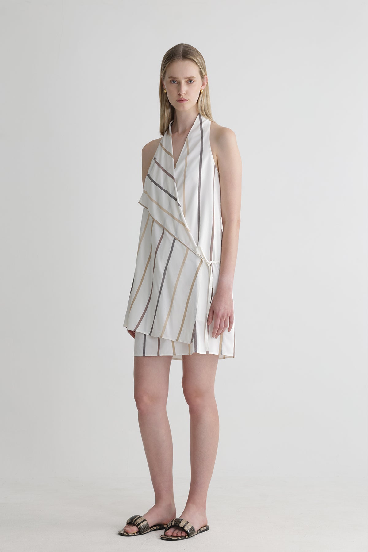SORIA Asymmetric Striped Dress